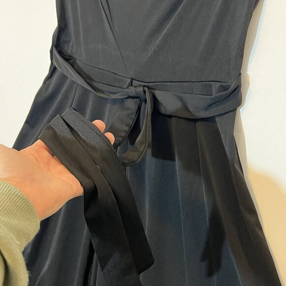Angvns Women Knee Casual Dress Size Small Black Sleeveless Stretch Fit Flare New - Picture 8 of 13